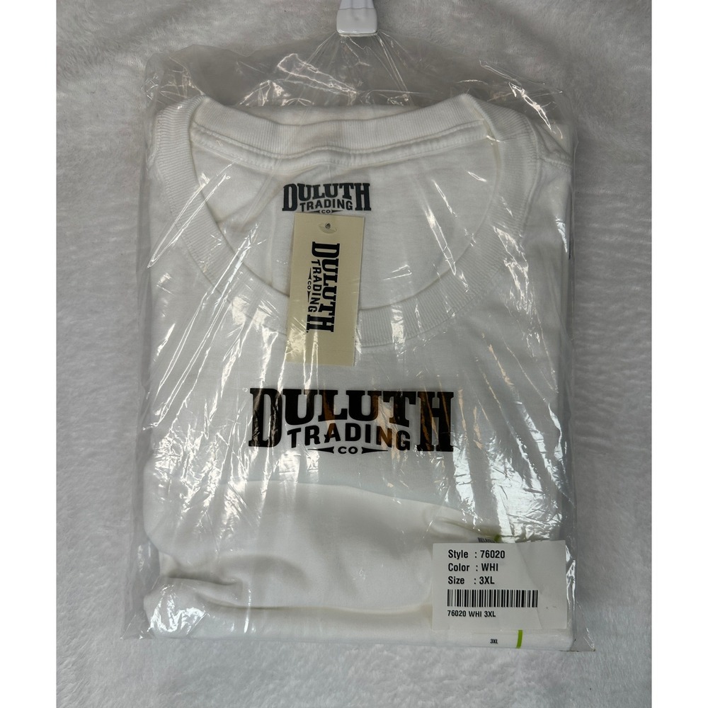 Duluth Trading Co Longtail T-Shirt Mens 3XL White Relaxed Fit Never Opened NWT